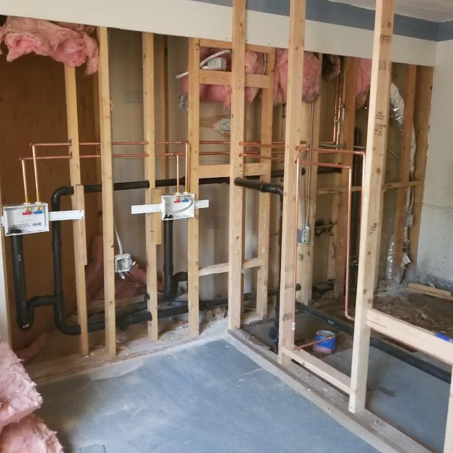 Copper pipe rough-in and plumbing installation in Groveland